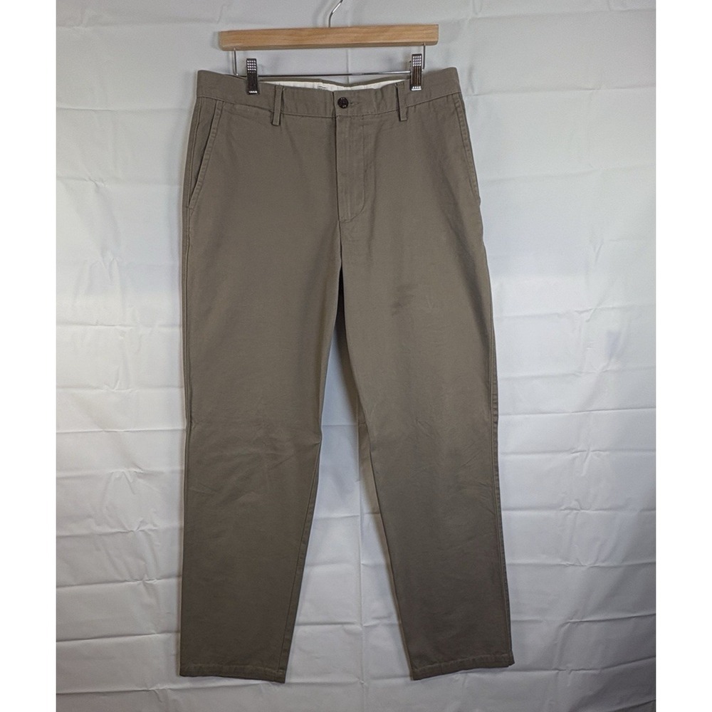 Dockers Pacific Collection Mens Khakis 34 Brown Cotton Twill Straight Flat N-444